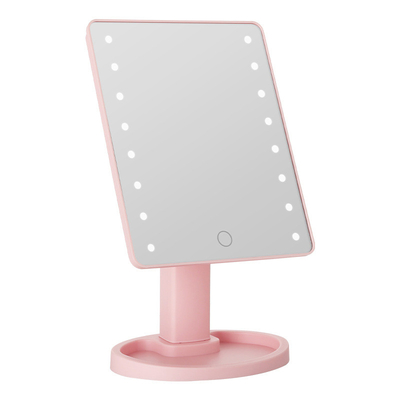 Buy Free Standing Rectangle Countertop Led Makeup Mirrors With Vanity Tray online manufacture