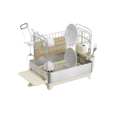 Buy 2 Tiers Rectangle Stainless Steel Detachable Dish Rack Premium Kitchen Dish Drainer Board Dish Drying Rack online manufacture