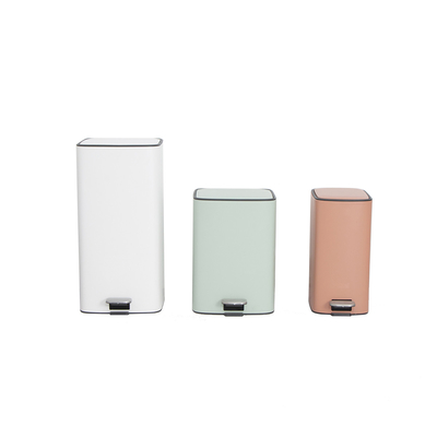 Buy LOGO PRINT Allowed 18L Stainless Steel Soft Close Square Pedal Trash Bin Waste Bin Trash Can for Living Room and Office online manufacture