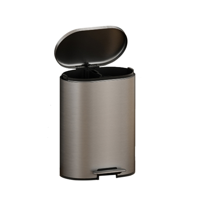 Buy rounded rectangle trash can Dispose of Waste with the Fingerprint-proof 6L Stainless Steel Pedal Bin and Soft Close online manufacture