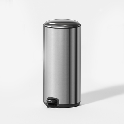 Buy 20L Stainless Steel Kitchen Bathroom Thin Lid Pedal Trash Bin Waste Bin Dustbin Soft Close Round Metal Trash Can Durable online manufacture