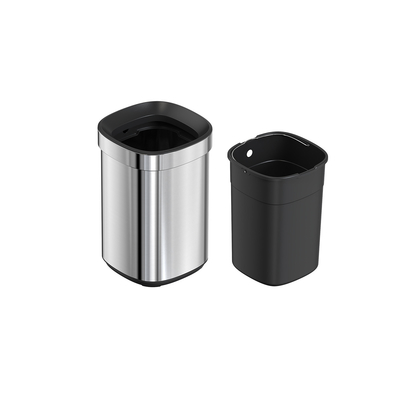 Buy 8L/12L/20L/30L Stainless Steel Household Storage Bucket SS Rectangle Trash Bin Without Lid Open Top Waste Bin for Office online manufacture