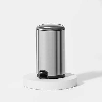 Buy 20L Stainless Steel Household Kitchen Thin Lid Pedal Trash Waste Bin Dustbin Soft Close Round Metal Trash Can Sustainable online manufacture