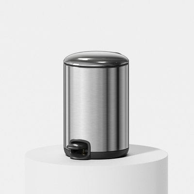 Buy 30L Stainless Steel Bathroom Thin Lid Pedal Trash Bin Waste Bin Dustbin Soft Close Round Metal Trash Can Sustainable online manufacture