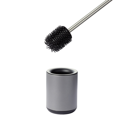 Buy Modern Design Stainless Steel Toilet Brush with Matt Finish and Anti-Fingerprint Silicone online manufacture
