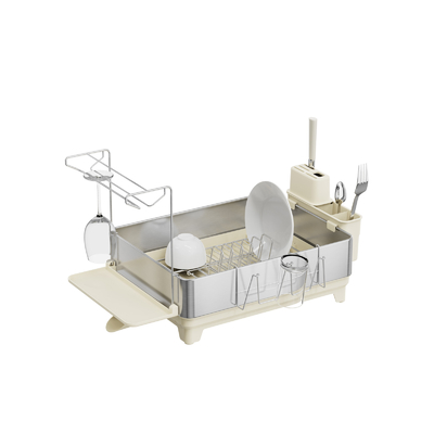 Buy Multifunctional Kitchen Dish Rack Stainless Steel Dish Drainer And Organizer With Cup Holder And Cutlery Holder online manufacture