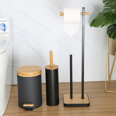 Hotel Bathroom Free Standing Towel Holder Bamboo Towel Stand 18x18x67cm
