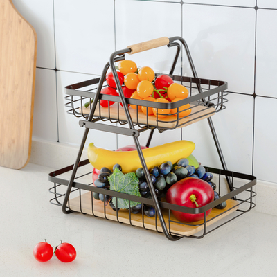 Non Folding kitchen Steel wire basket for Organizing Vegetables And Fruits