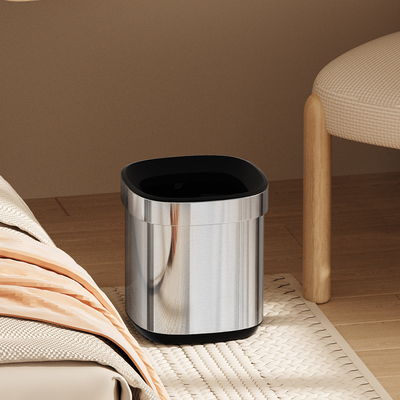 8L 12L 20L 30L Open Top Stainless Steel Trash Can Rectangular Customer Logo