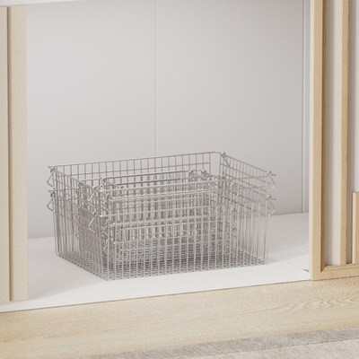 Stainless Steel Wire Mesh Storage Baskets For Bedroom Organization