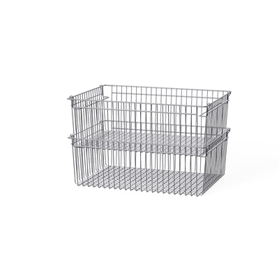 Stackable Metal Wire Baskets For Storage , Household Metal Mesh Storage Baskets