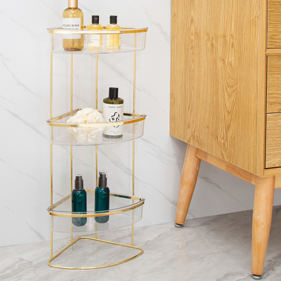 Triple Tier Metal Bathroom Shower Caddy ，Corner Metal Shower Shelf Standing