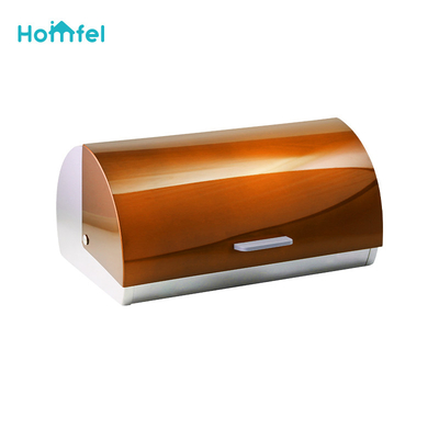 Customized Powder Coating Kitchen Bread Box , Metal Bread Tin Storage