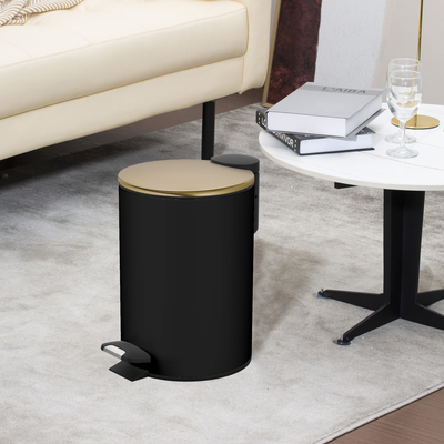 Household Foot Pedal Stainless Steel Trash Bin with Rolling Cover 3L 5L 8L 12L 20L 30L