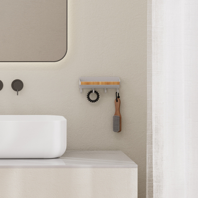 Wall Mounted Type Multifunction Magnetic Attraction Shower Rack for Modern Bathroom