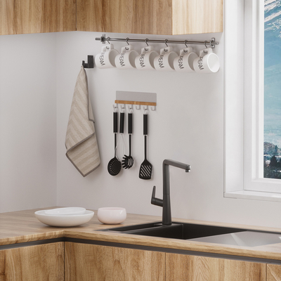 Space Saving Kitchen Utensil Hooks No Drilling Wall Mounted Holders for Organization