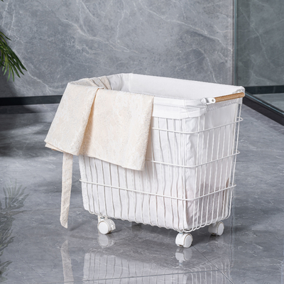 Customized Square Metal Laundry Basket , Rolling Metal Laundry Hamper