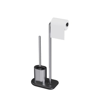 Bathroom Paper Holder Stainless Steel Compact TPR Toilet Brush Holder SET