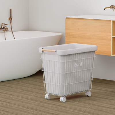 Customized Square Metal Laundry Basket , Rolling Metal Laundry Hamper