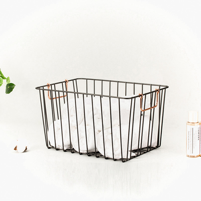 Bathroom Multifunctional  Basket Organiser Drawer Organiser Household Metal Basket With Handle For Sundries