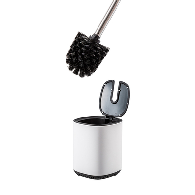 Stainless Steel Flip Lid Toilet Brush And Holder For Household Toilet Cleaning Essentials