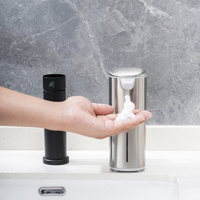 Stainless Steel Touch-Free Sensor Liquid Foam Soap Pump Dispenser Automatic Rechargeable Soap Dispenser For Bathroom