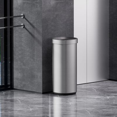 Rectangular Trash Can Made of Durable Stainless Steel for Easy Waste Disposal at Home