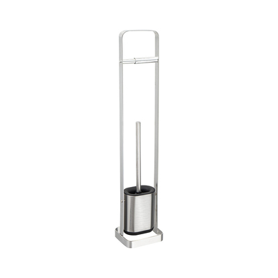 Stainless Steel Compact Bathroom TPR Toilet Brush Holder SET Hot Europe Style Durable Cup Material Polypropylene