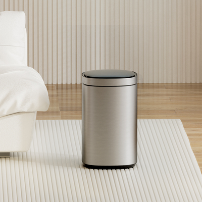 30L Stainless Steel Smart Sensor Bin for Living Room Automatic Lid and Motion Detection Rectangular Design