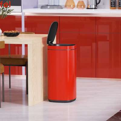 30L/40L/50L Capacity Powder Coating Office Trash Can with Touch Button Sustainable Button Open Bin