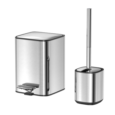 Rolling Cover Type Stainless Steel Soft Close Square Pedal Trash Bin Perfect for Bathroom Living Room and Bedroom