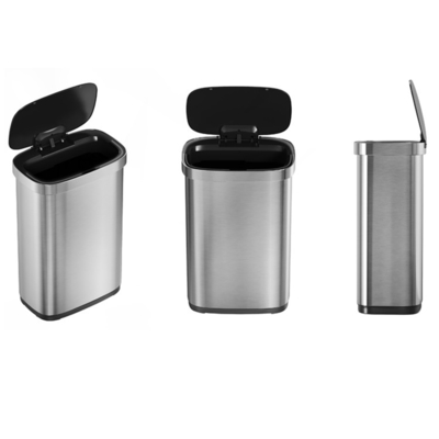 Sensor Automatic Electric Touchless Smart Garbage Trash Can Stainless Steel Dust Bin Dustbin for Business 30*30*74.2cm