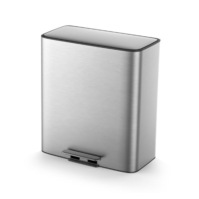 Structure Foot Pedal 28L*2 Stainless Steel Soft Close Square Trash Bin for Waste Management in Living Room and Office