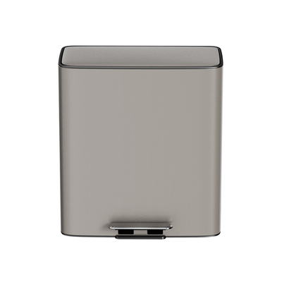 Square 28L*2 Stainless Steel Soft Close Pedal Trash Bin for Recycling in Office and Living Room Waste Management