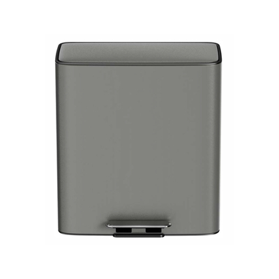 Rolling Cover Type 28L*2 Stainless Steel Soft Close Square Pedal Trash Bin for Office and Living Room