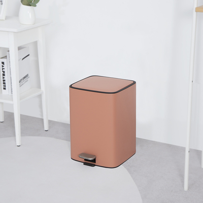 18L Stainless Steel Soft Close Square Pedal Trash Bin for Living Room and Office Foot Pedal Structure
