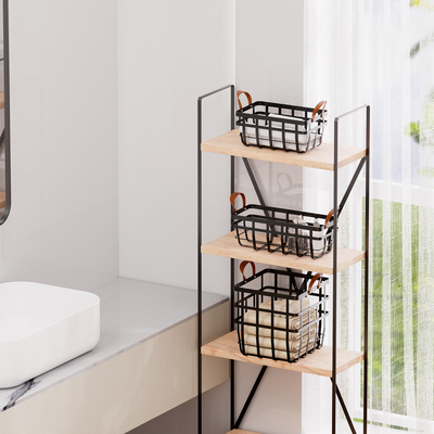 Utility Storage Baskets Organizer Containers For Home Cabinet Pantry Closet Kitchen Fridge Fruit Makeup Metal Basket