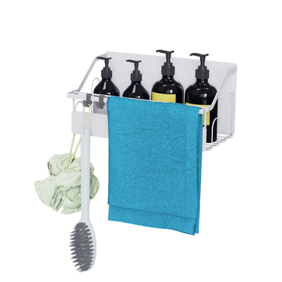Household Magnetic Attraction Shower Rack With Towel Holder No Drilling Bathroom Organizer Wall Mounted Shower Caddy