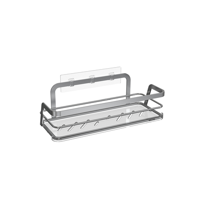 Stylish Bathroom Organizer Suction Cup Iron Wire Rack Stainless Steel No Drilling Wall Mounted Shower Caddy