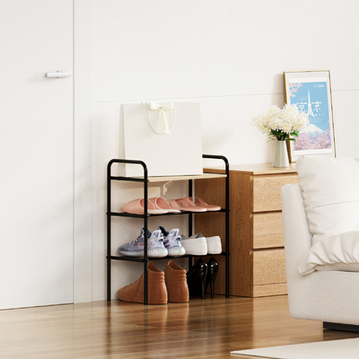 Household Standing Bamboo Metal Storage Rack Shoe Cabinet Multi-layer Simple Shoe Rack Organizer