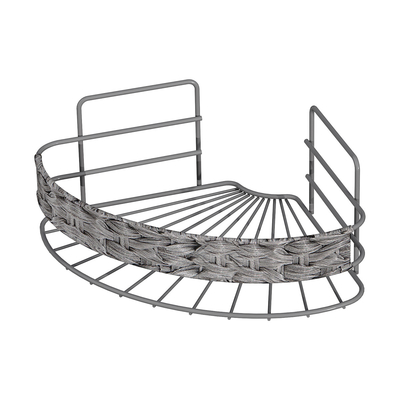 No Drilling Wall Mounted Bathroom Storage Rack WOVEN BASKET IRON WIRE Organizer PS Box Shower Caddy