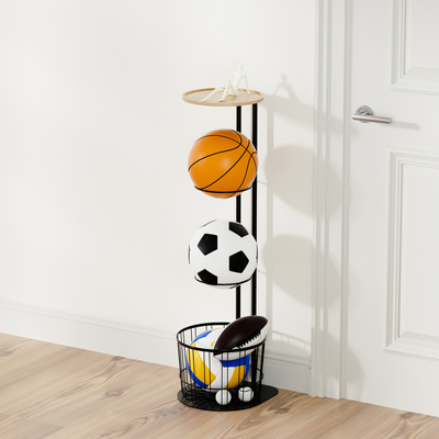 Household Multifunction Porch Organizer Behind Door Sports Equipment Storage Rack Ball Rack