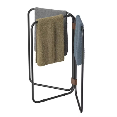 Foldable Removable Rectangle Household Bathroom Metal FOLDABLE Compact Freestanding Towel Holder