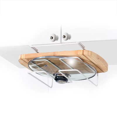 Over Cabinet Iron Wire Pot Lid Holder And Wine Rack For Kitchen Pantry