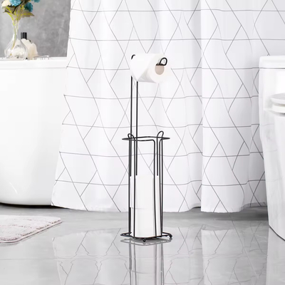Bathroom Standing Paper Dispenser Toilet Tissue Paper Roll Storage Shelf Toilet Paper Holder