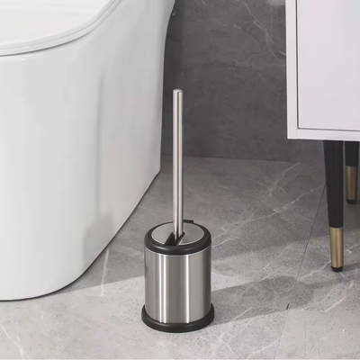 Hassle-Free Bathroom Cleaning Experience With Economic Stainless Steel Toilet Brush And Automatic Open Holder