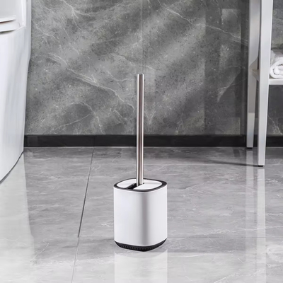 Stainless Steel Flip Lid Toilet Brush And Holder For Household Toilet Cleaning Essentials
