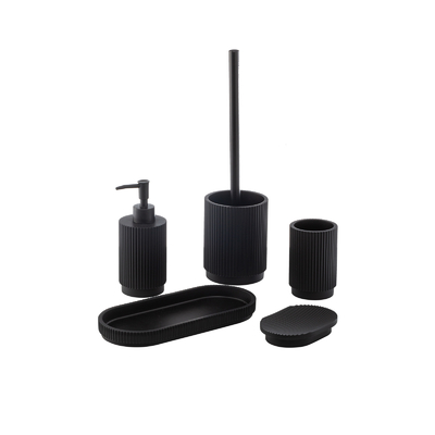 Black Ceramic Foam Soap Dispenser Toothbrush Holder Bathroom Accessories Set