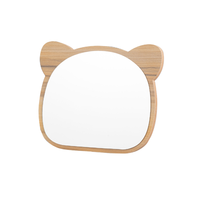 Panda Shape Wood Countertop Makeup Mirror  For Home Decor