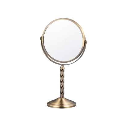 Copper Countertop Makeup Mirror With Spiricle Holder